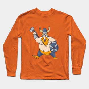 Angry Viking Warrior in a cartoon style Long Sleeve T-Shirt